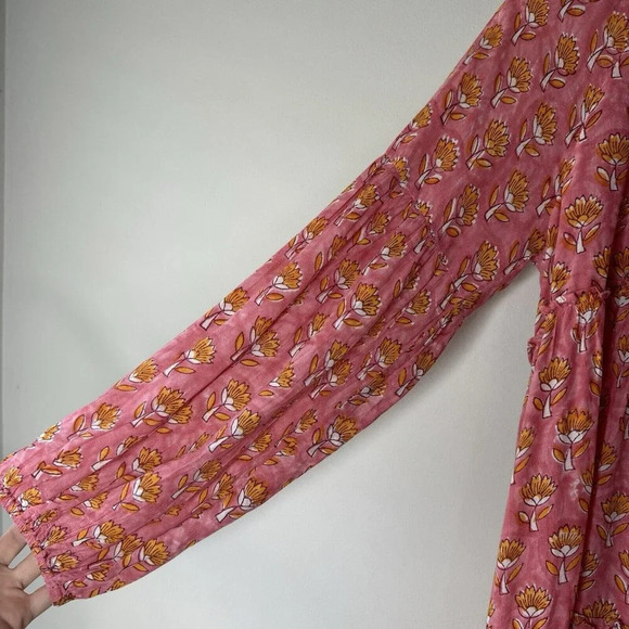 J Marie Tiered Ruffle Mine Short Floral Dress sz S Pink - Picture 4 of 7